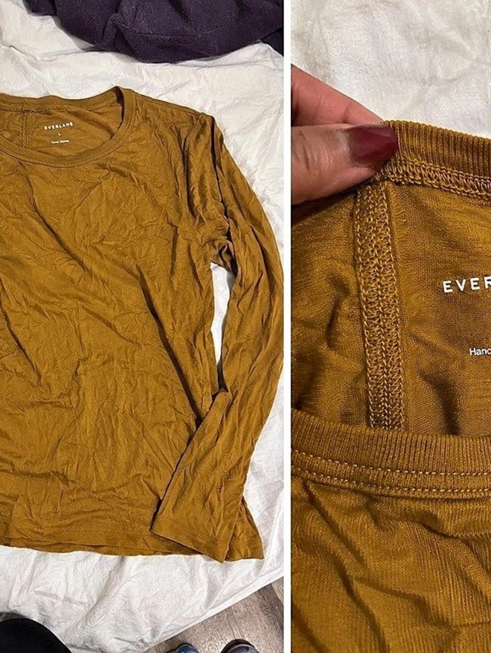 Everlane Long Sleeve Top in Brown Size Large Like New